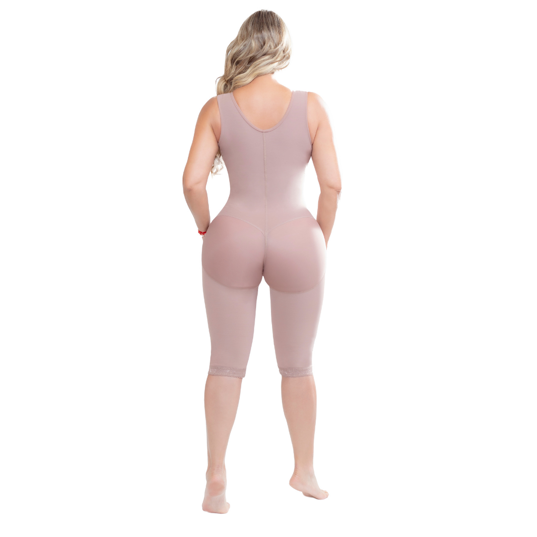 Delie Body Girdle-Breast Abdomen Zipper Knee Cocoa 09395