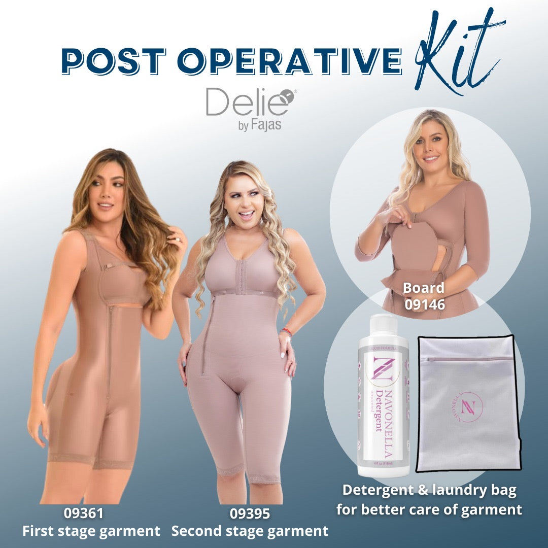 Post Operative with Zipper Kit with FREE Detergent and Laundry Bag/ Paquete Post Operativo con Detergente GRATIS y Bolsa para Lavado