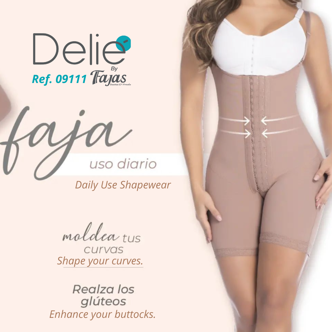 Delie Faja Postquirurgica / Postsurgical 09111 Fajas Colombianas Postpartum Girdle Full Body Shaper for Women
