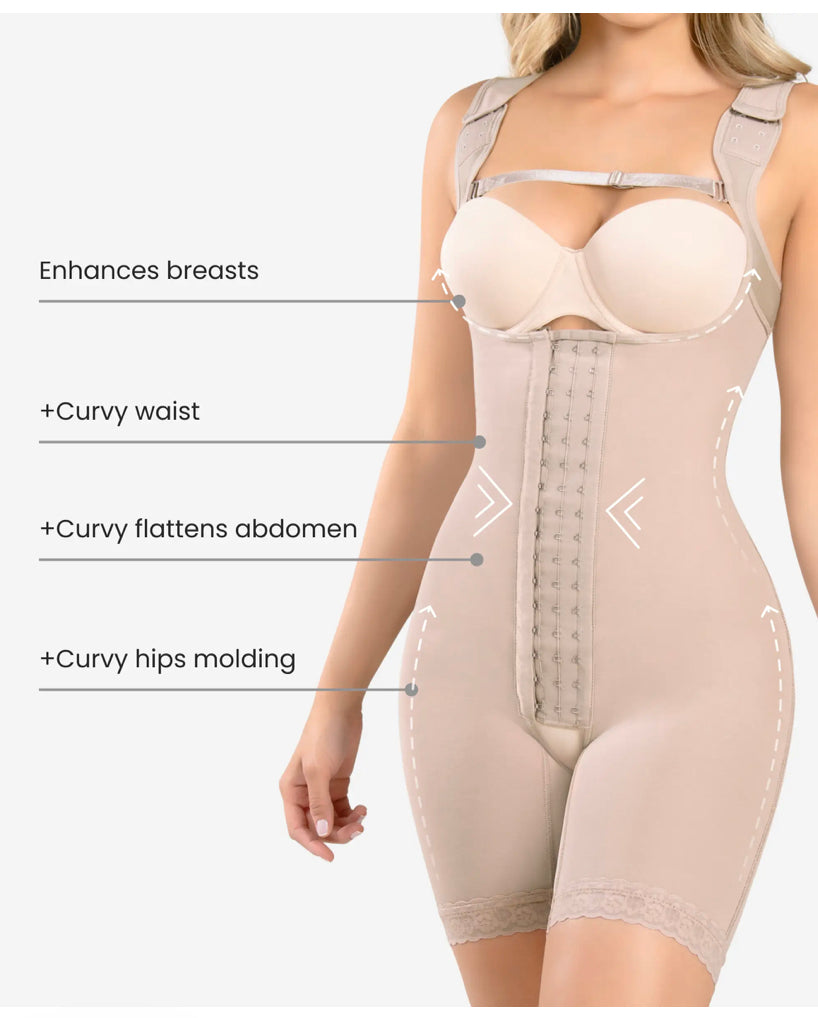 Faja Colombiana High control mid-thigh bodysuit 455 Rose