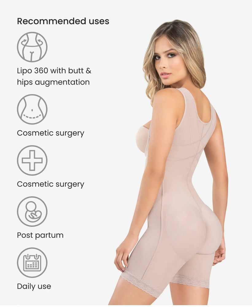 Faja Colombiana High control mid-thigh bodysuit 455 Rose