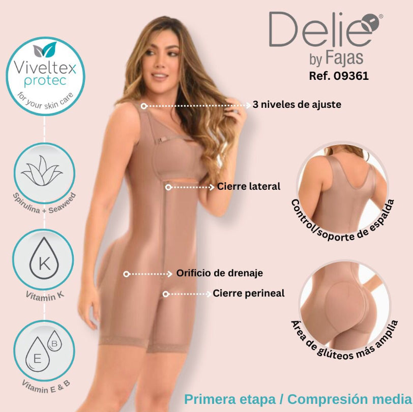 Cancer- Faja con cremallera y acceso para drenajes/ Zipper with drains access.